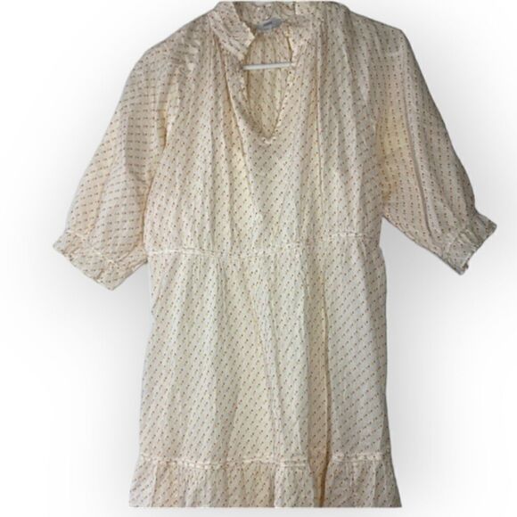 Closed Bull Bell Polka Dot Dress Strawberry Pink 3/4 Sleeveless Cinched Waist - Picture 3 of 17